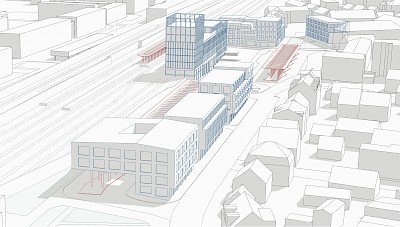 Stadtmorphologie, Bahnhofsumfeld Dachau